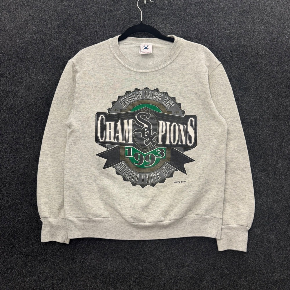 Vintage 1993 Chicago White Sox Champions Sweatshirt Mens Medium Grey Logo 7 USA